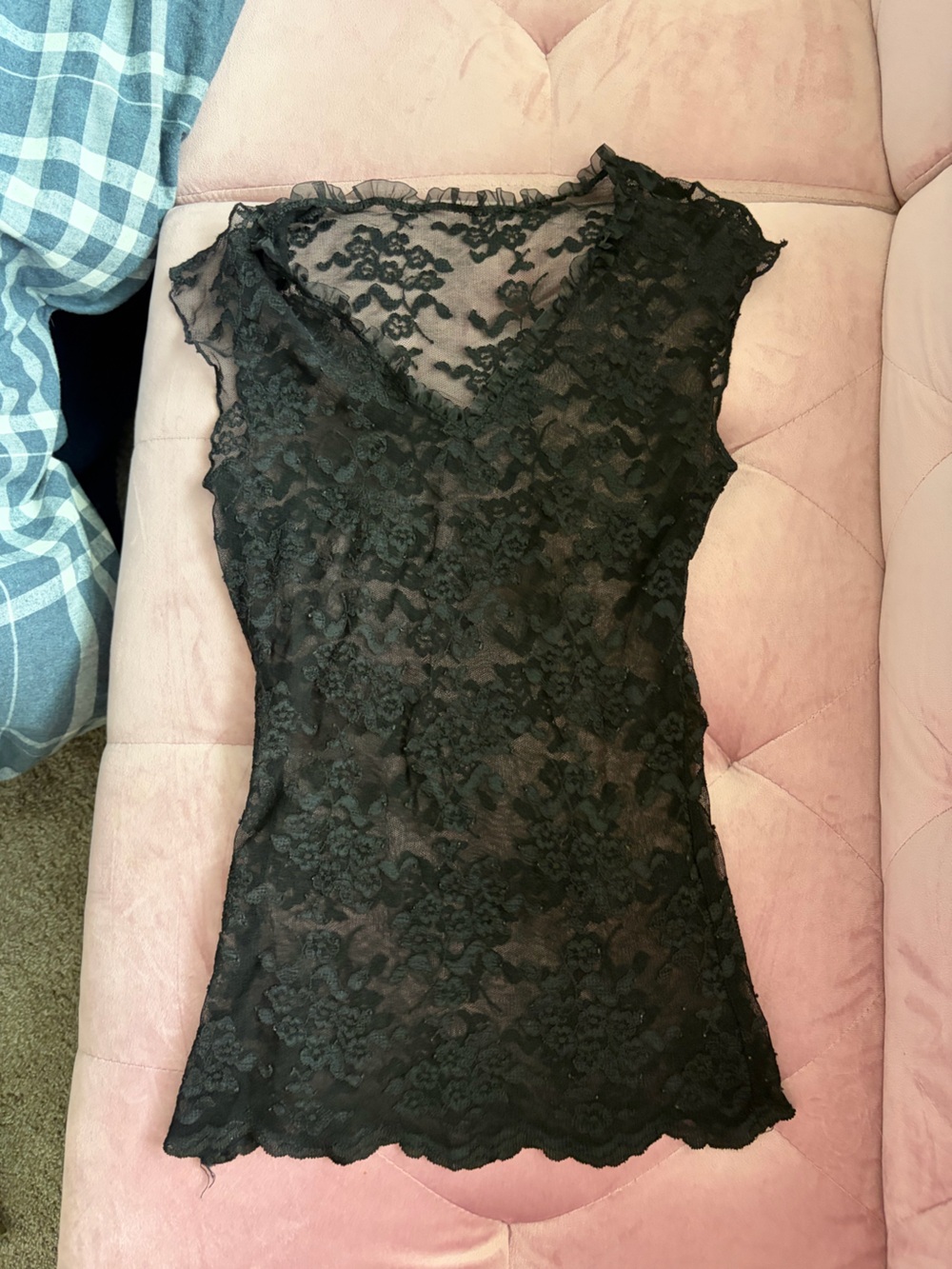 Delicate Black Floral Lace Top